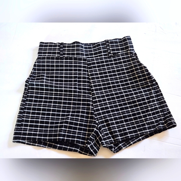 Women's Stretch Plaid High-Waisted Mini Bodycon A-Line Short Shorts Size Small - Picture 1 of 6